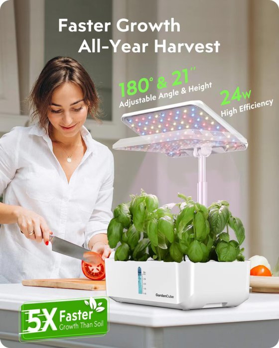 GARDENCUBE 12-Pod Hydroponic Indoor Herb Garden Kit with Grow Light (image 2)