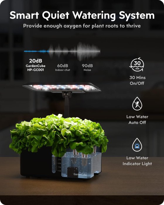 GARDENCUBE Indoor Hydroponic Herb Garden Kit with LED Grow Light (image 3)